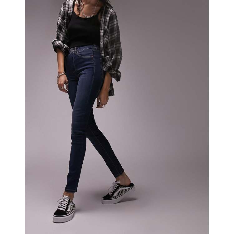 Topshop Leigh jeans in indigo | ASOS