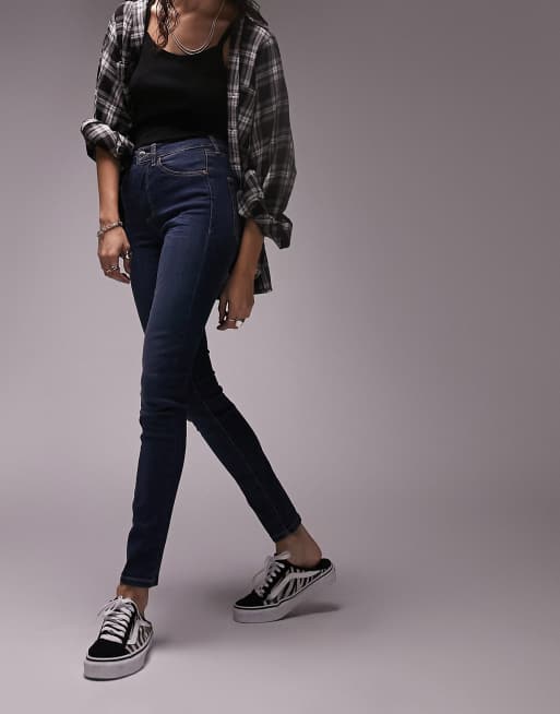 hellig molester Hr Topshop Leigh jeans in indigo | ASOS