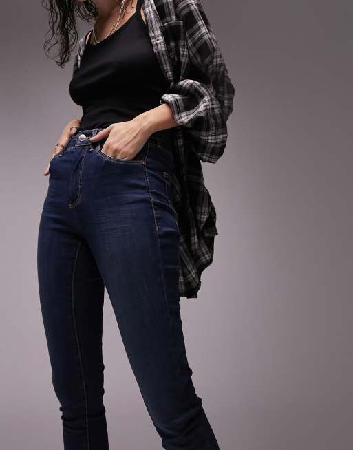 Topshop Leigh jeans in indigo | ASOS