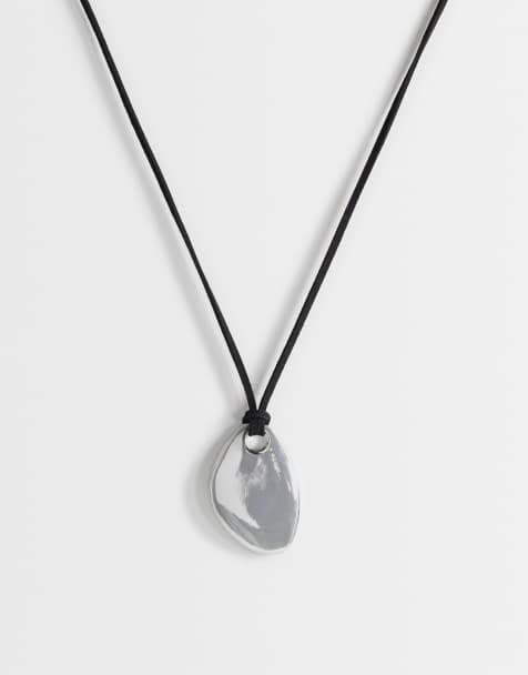 Topshop - Leila - Collier en cordon avec pendentif - Argenté et noir - view 1