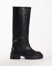 Topshop Lennox chunky knee high boot in black
