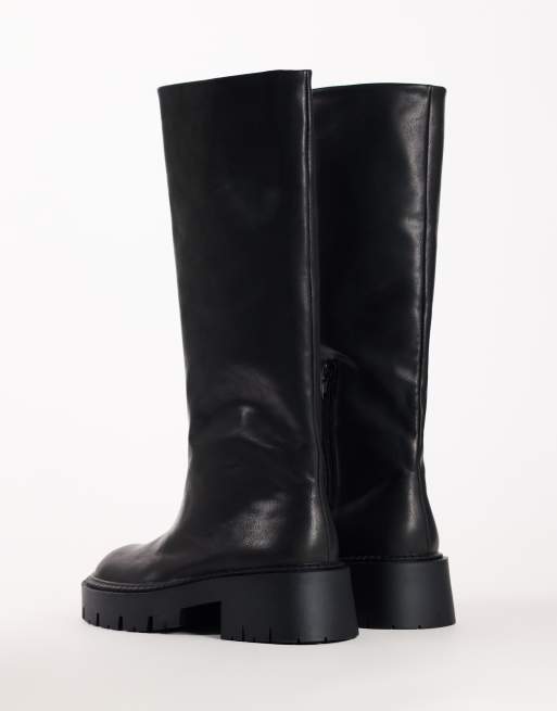Topshop Lennox chunky knee high boots in black, 4 of 4