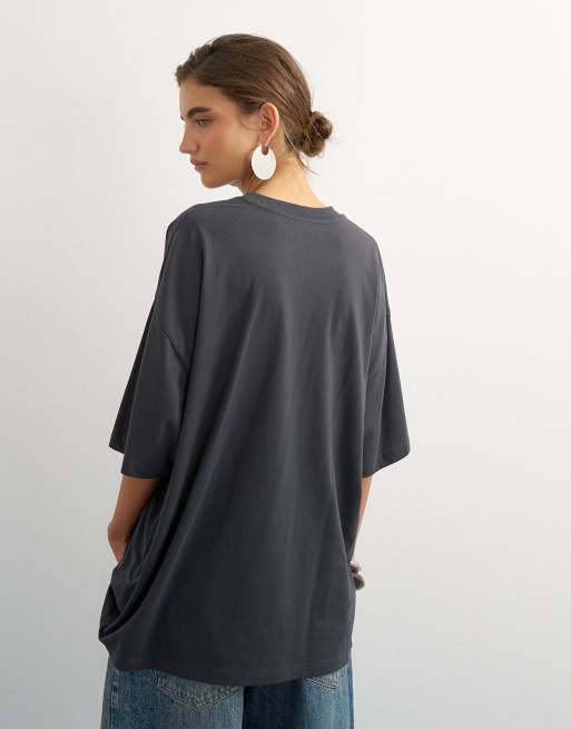 Topshop 'Lenny' t-shirt graphique oversize délavé gris, 3 de 4