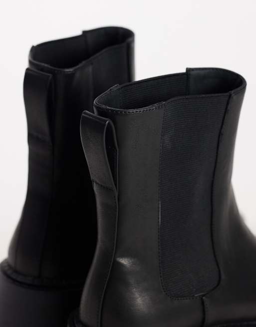 Topshop Leon chunky Chelsea ankelstøvle i sort, 4 af 4