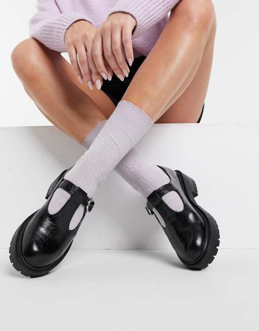 Topshop - Leonard - Schoenen met dikke zool en T-vormige bovenkant in zwart