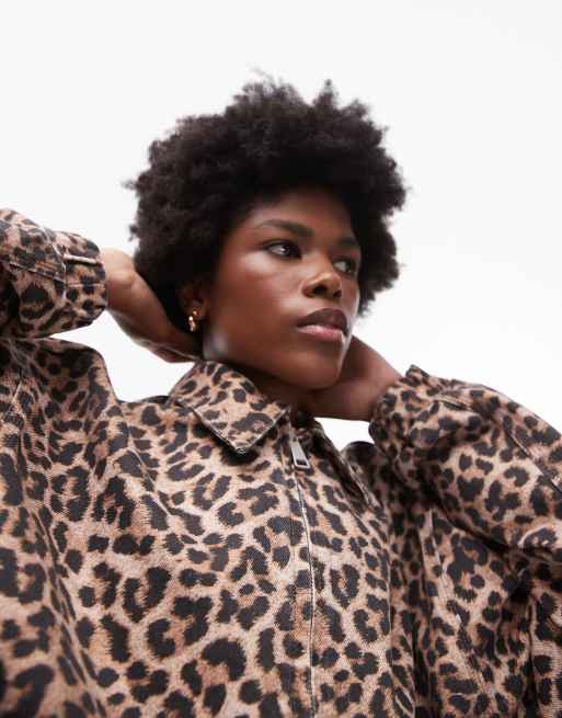 Animal print jacket plus size on sale