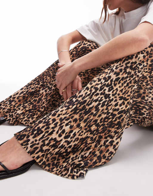 Topshop leopard print plisse pants