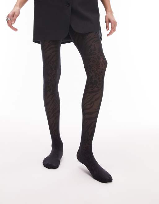 Topshop diamante tights in black