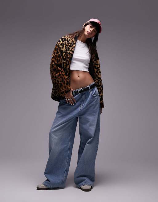 Topshop – Leopardmönstrad, jacquardvävd fleecetröja i teddy, 2 av 4