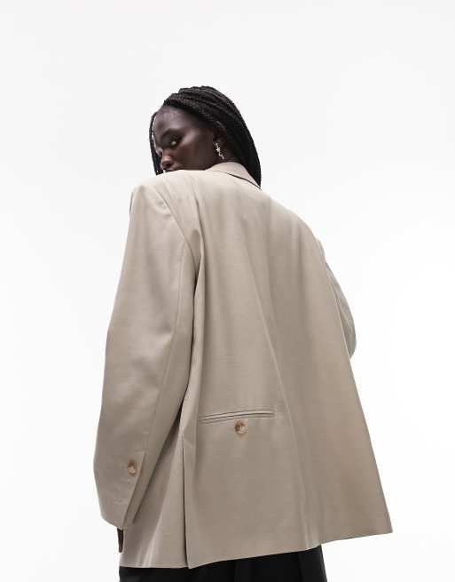 Topshop - Let skræddersyet blazer i kamelfarve - Del af sæt