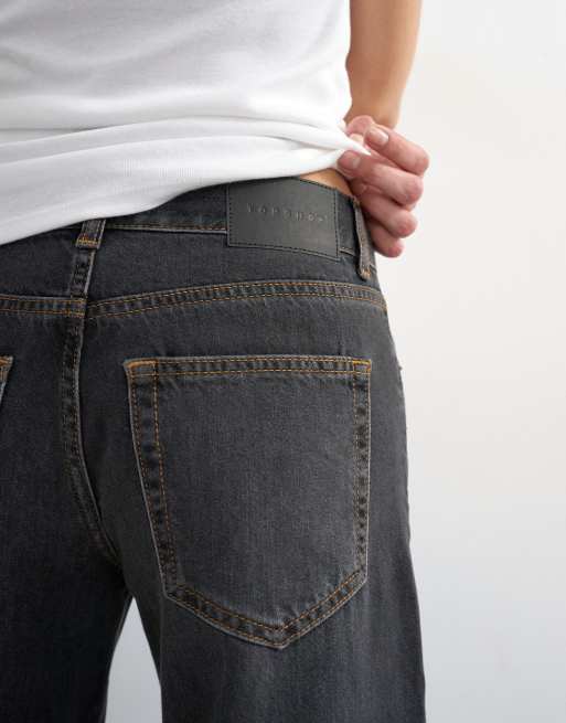 Topshop - Lette crop-jeans med brede ben i sort vask, 5 af 8