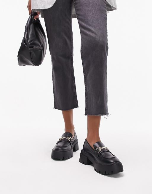 Mutton bar kandidatgrad Topshop Lex chunky loafer with metal detail in black | ASOS