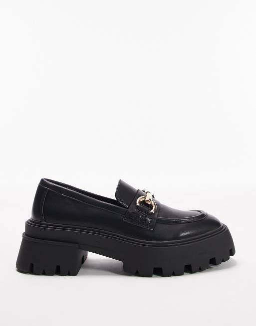 Mutton bar kandidatgrad Topshop Lex chunky loafer with metal detail in black | ASOS