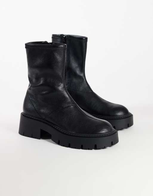 Topshop Liam chunky sock boot zwart, 2 van 4