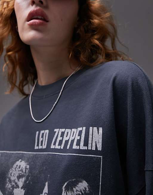 Topshop licensed graphic Led Zeppelin skater tee in slate | ASOS Topshop licensed graphic Led Zeppelin skater tee in slate | ASOS
