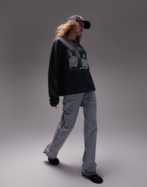 Topshop licensed graphic Led Zeppelin skater tee in slate | ASOS Topshop licensed graphic Led Zeppelin skater tee in slate | ASOS