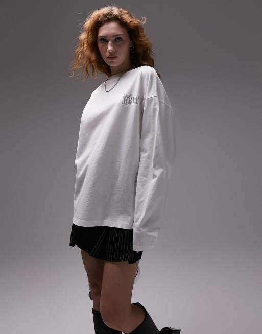 Topshop licensed graphic Nirvana skater tee in white
