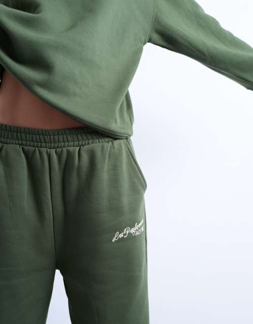 Topshop - Lige joggingbukser med 'La Paloma'-broderi - Del af sæt, 4 af 5