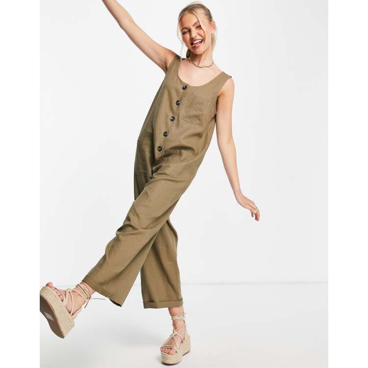 Topshop cheap khaki playsuit