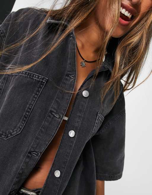 Topshop best sale denim shirts