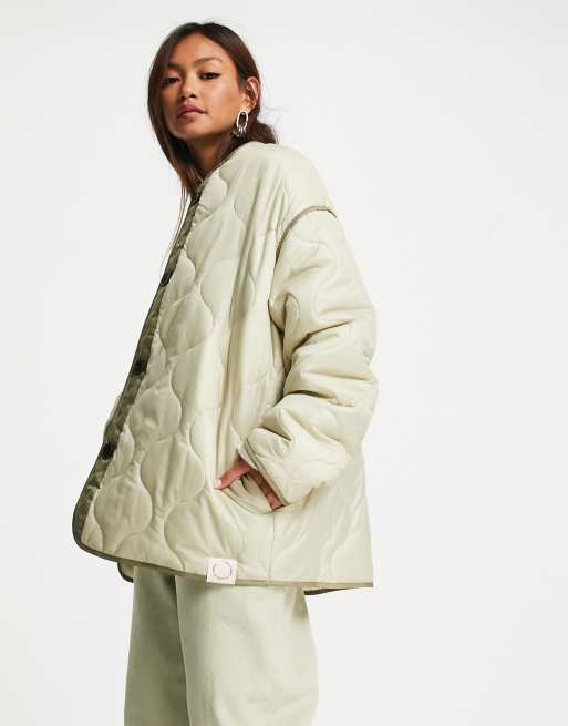 Topshop lightweight quilted liner jacket in gray