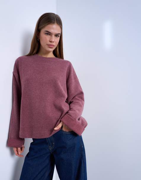 Topshop – Lila, mjuk topp i skaterstil med vida ärmar - view 1