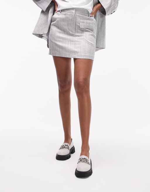 Topshop Lilah chunky loafers with chain detail in off white