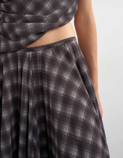 Topshop – Lilarutig cirkelkjol i chiffong och maxilängd, del av set, 3 av 5
