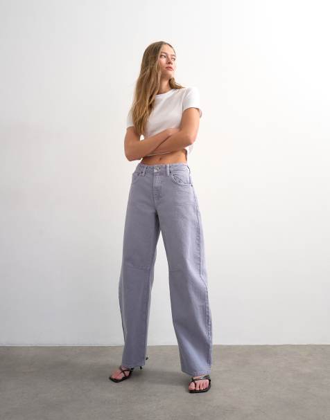 Topshop Barrel high rise jean in lilac