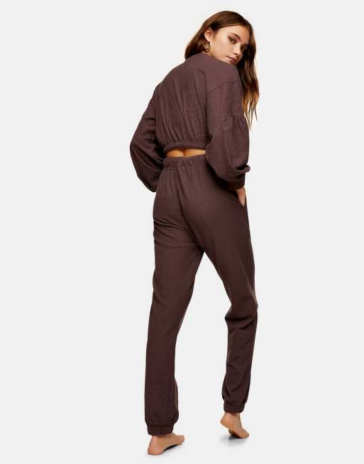 Topshop - Lilla joggingbukser med vaffeltekstur, 2 af 3