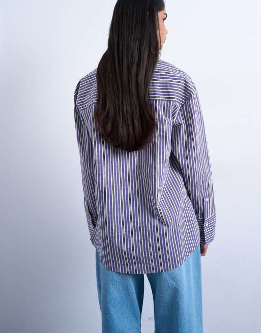 Topshop - Lilla oversized skjorte med striber, 4 af 4