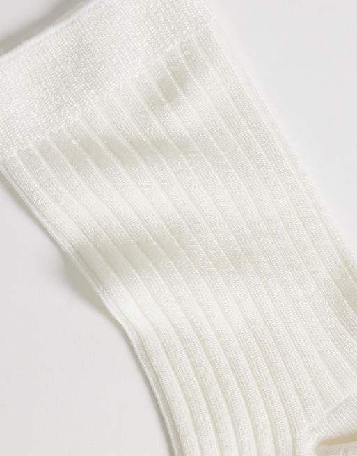 Topshop - Lillie - Calzini a coste bianco sporco, 3 di 3