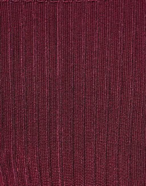 Topshop Lillie chaussettes côtelées bordeaux, 3 de 3