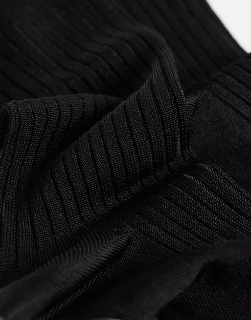 Topshop Lillie ribbed socks in black, 3 of 3
