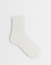 Topshop Lillie ribbed socks in off white