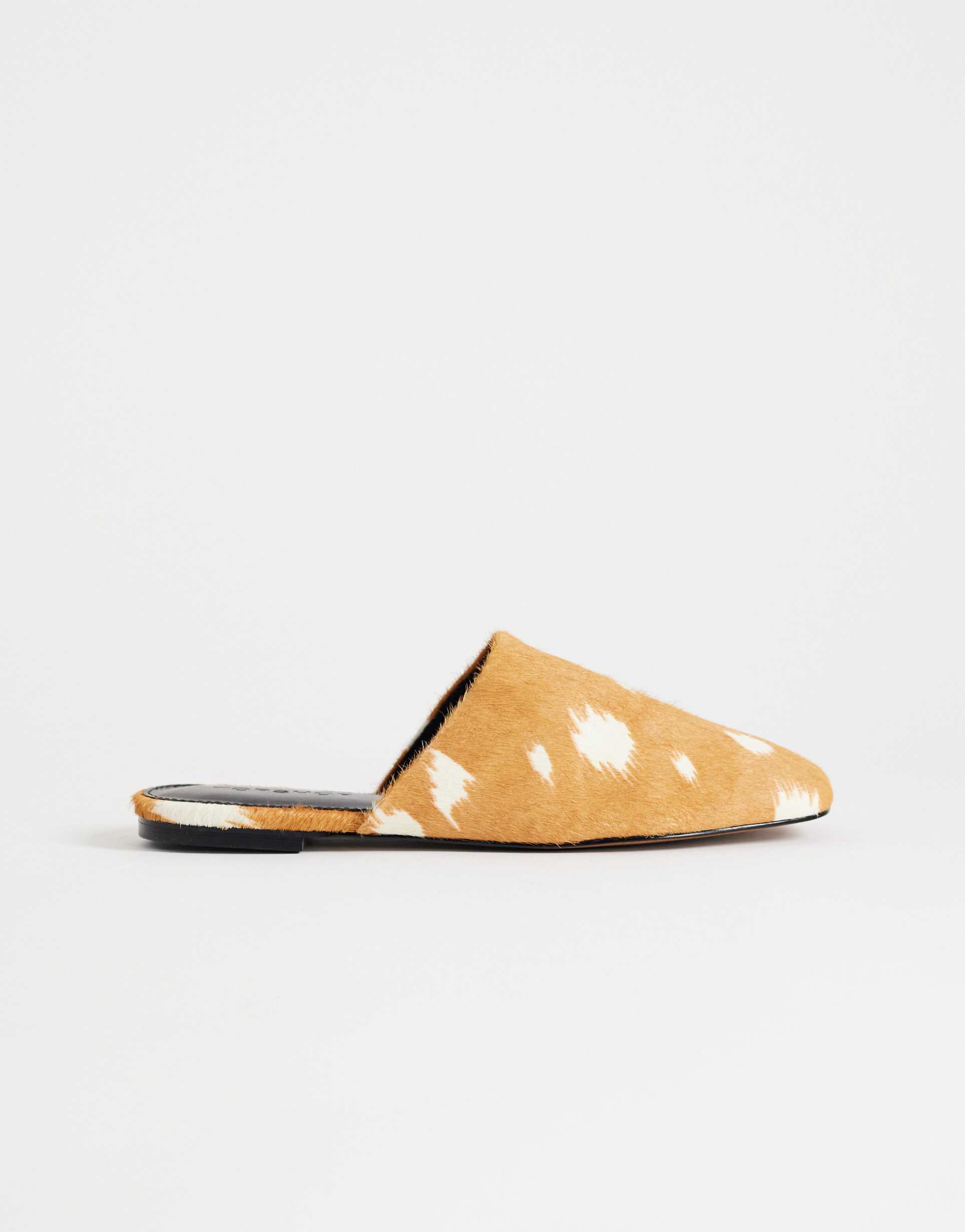 Topshop Lillie round toe flats in deer print hair-on real leather , 1 of 4