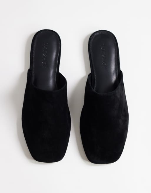 Topshop - Lillie - Scarpe basse nere scamosciate con punta arrotondata, 3 di 4