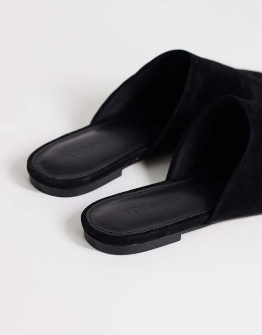 Topshop - Lillie - Scarpe basse nere scamosciate con punta arrotondata, 4 di 4