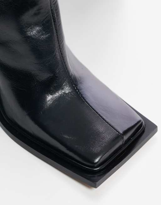 Topshop patent best sale leather boots