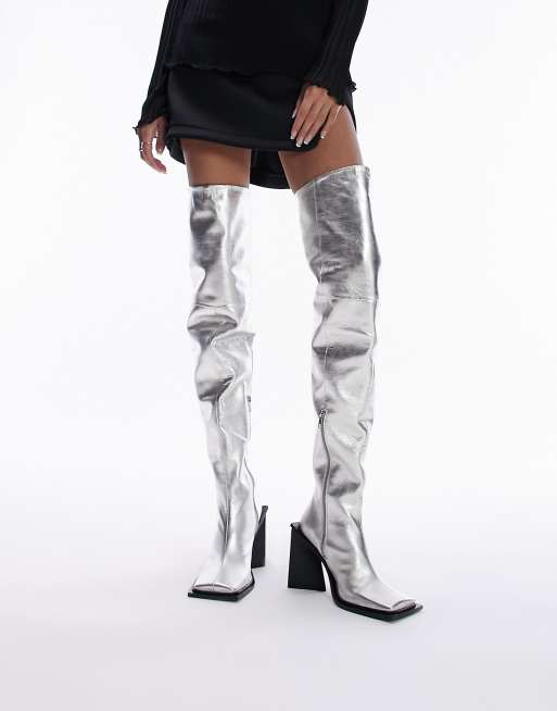 Topshop cheap silver boots