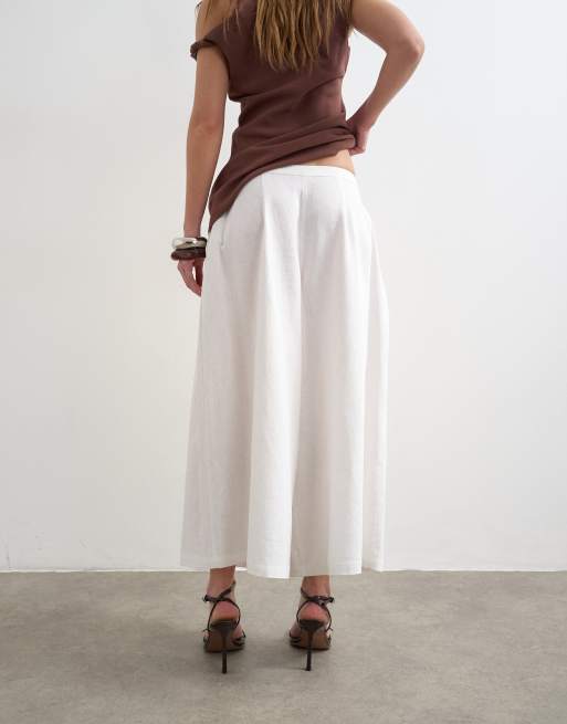 Topshop linen A line culotte in white, 5 of 5