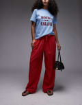[Topshop] Topshop linen balloon pants in red M RED