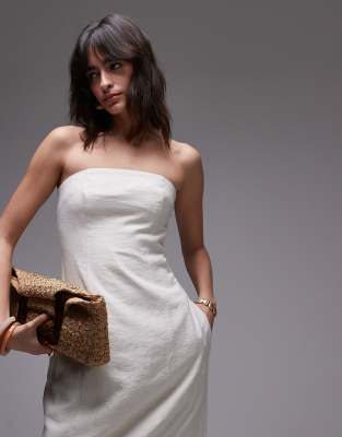 Topshop Linen Bandeau Midi