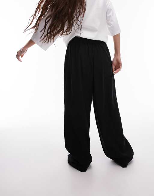 Topshop linen blend balloon pants in black, 3 of 5