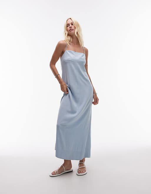 pale blue linen dress Karen Millen RSVP Limited Edition Alicia Wood Lifestyle The simple collar and short sleeves keep it laid pale blue linen dress Allure