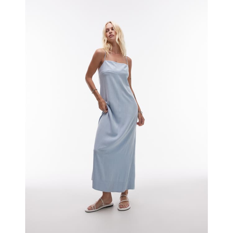 pale blue linen dress HANALEI in Soft a perfect mix of comfort and classic style Linen Dress Tunic KAREN in