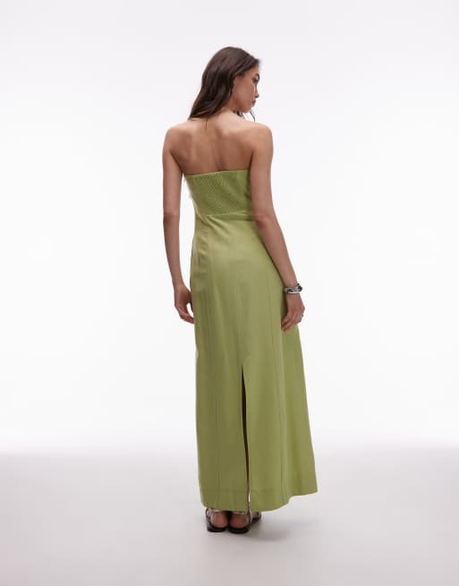 chinese dress ladies Ibiza Strapless Linen Maxi Dress – Vintage Willows Boutique main image 0