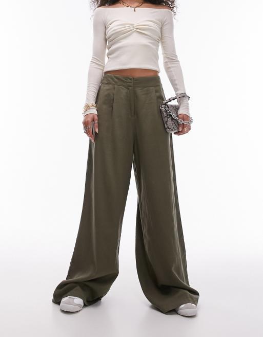 High Waist Ultra Wide Linen Pant