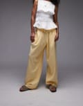 [Topshop] Topshop linen-look balloon pants in yellow L Yellow
