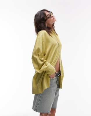 Topshop Linen Look Shirt